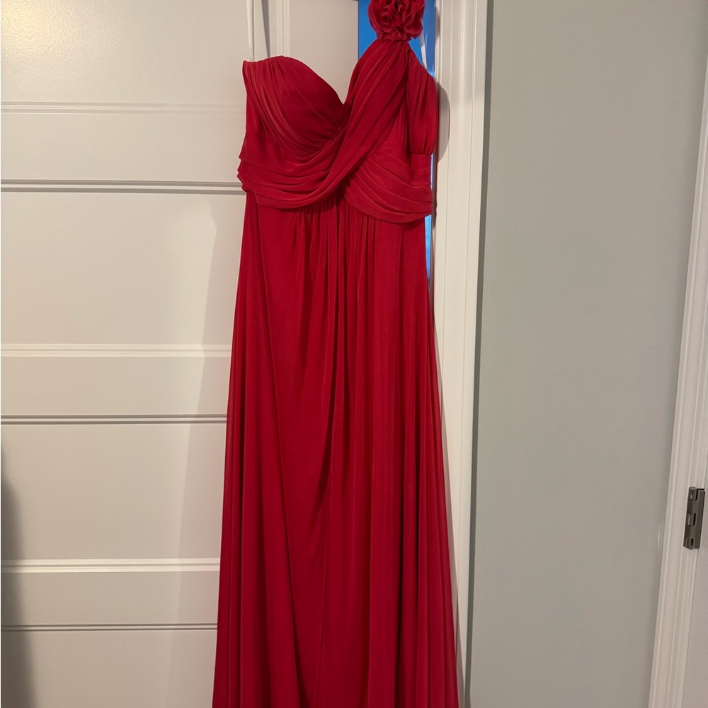 Bright pink evening gown. Worn one.